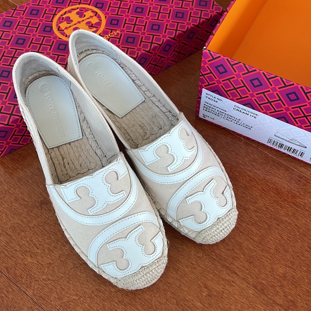 Tory Burch cream espadrilles